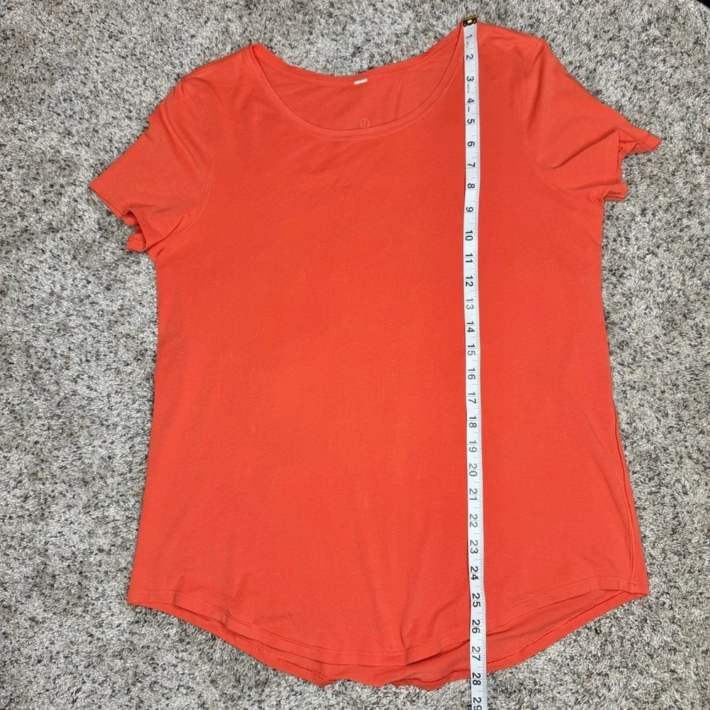 Lululemon Orange Short Sleeve Tee Shirt T-Shirt Athletic Activewear 8